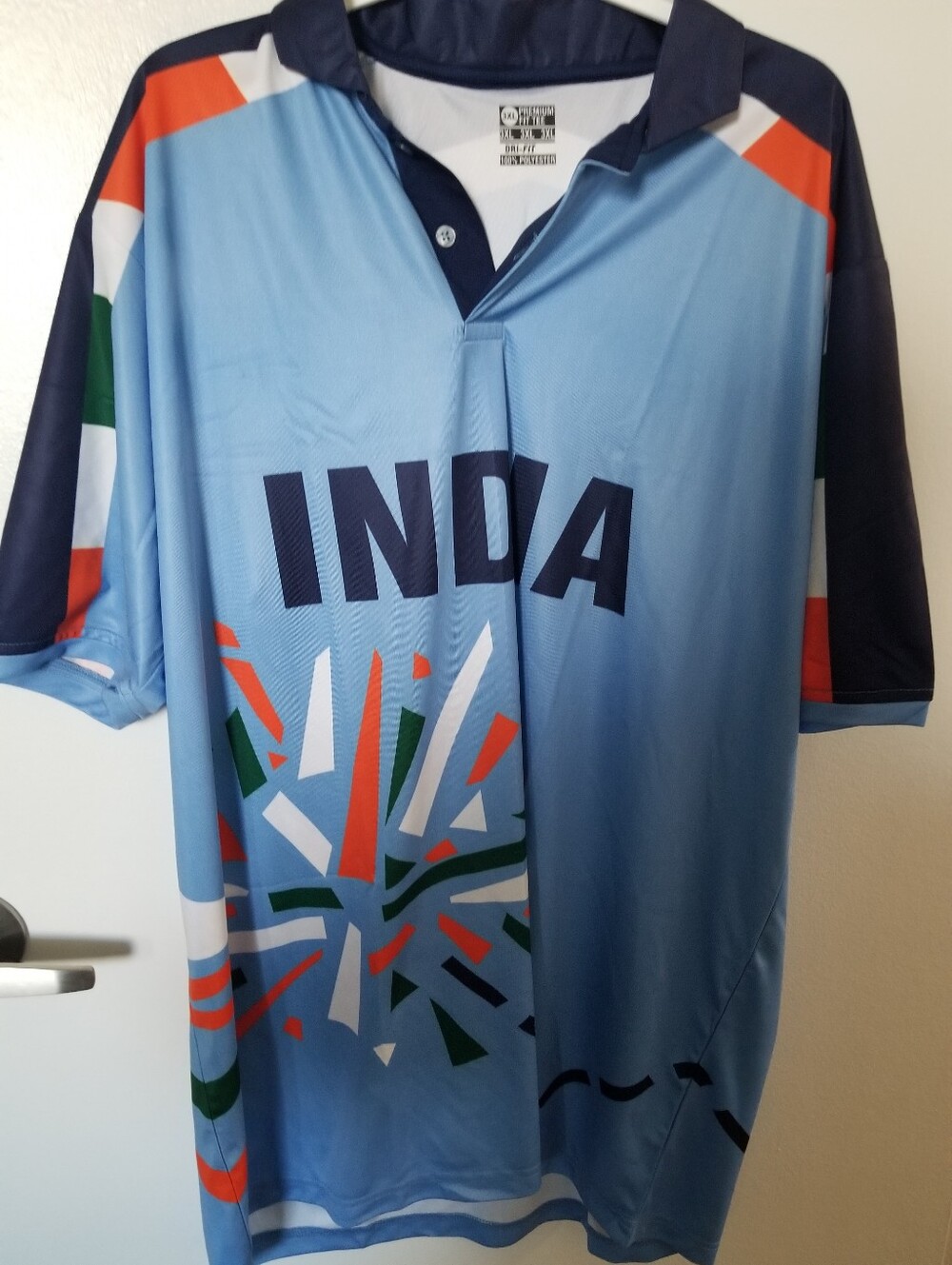 India Light Blue Short-Sleeve Team Polo Shirt